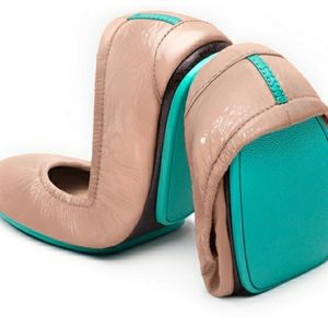 Tieks blush pink patent leather ballet flats